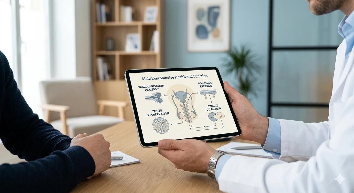 Schéma explicatif technique squeeze ejaculation precoce présenté en cabinet de sexologie pour le contrôle de l'éjaculation Schéma explicatif technique squeeze ejaculation precoce présenté en cabinet de sexologie pour le contrôle de l'éjaculation