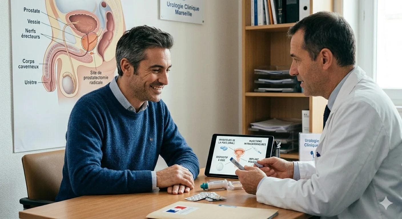 Homme consultant un médecin pour la prostate et les traitements possible pour l'érection Homme consultant un médecin pour la prostate et les traitements possible pour l'érection