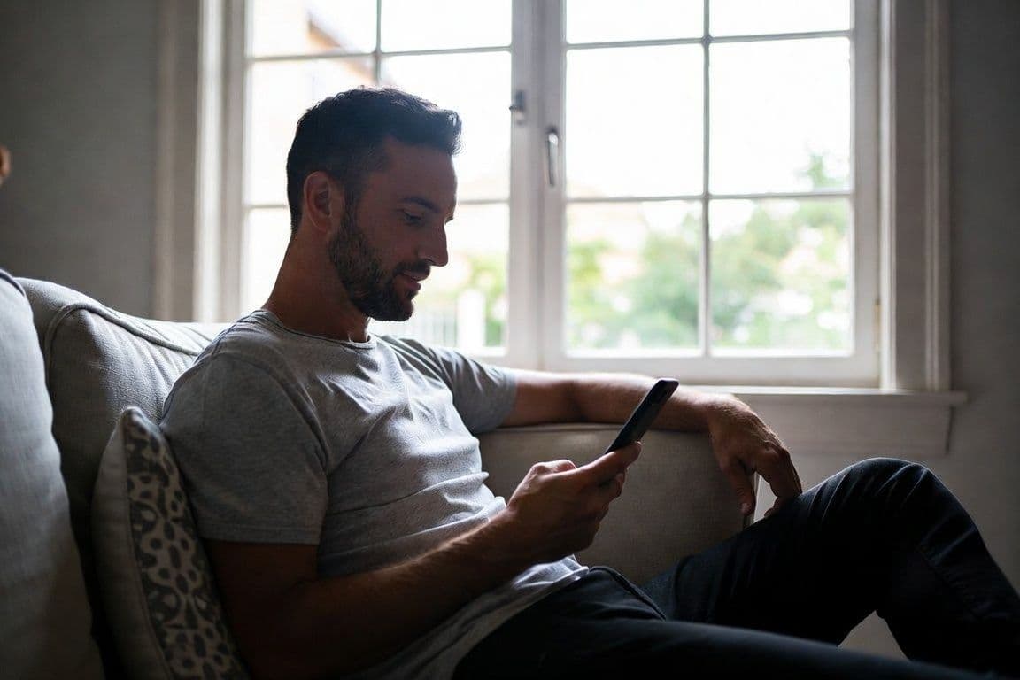 Homme se renseignant sur l'éjaculation rapide Homme se renseignant sur l'éjaculation rapide
