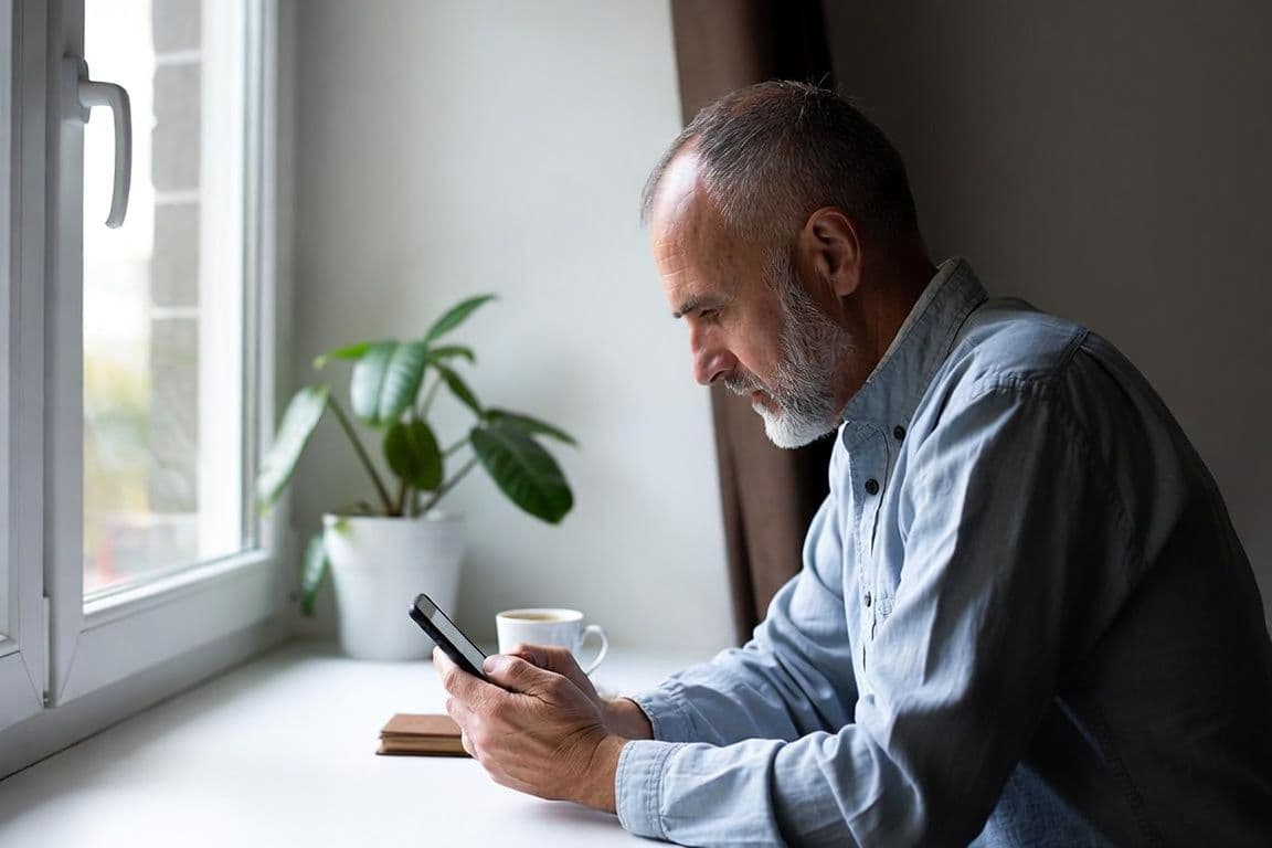 Homme consultant un médecin en ligne pour comprendre son taux prolactine et sa fatigue Homme consultant un médecin en ligne pour comprendre son taux prolactine et sa fatigue