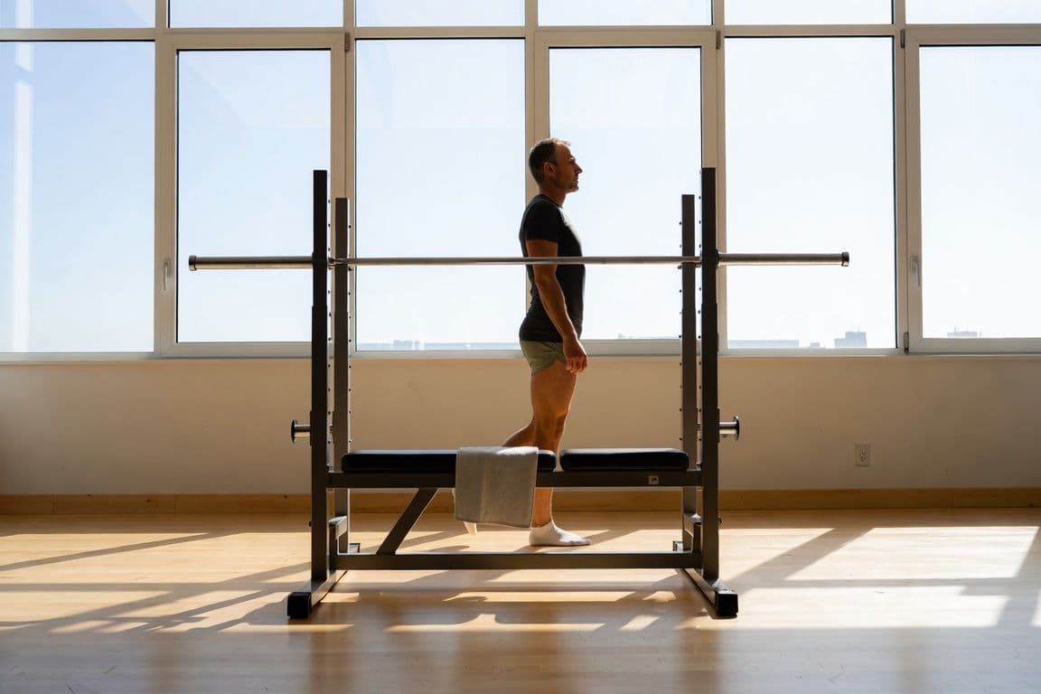 Homme en salle de sport illustrant le lien entre musculation et érection chez l'homme Homme en salle de sport illustrant le lien entre musculation et érection chez l'homme