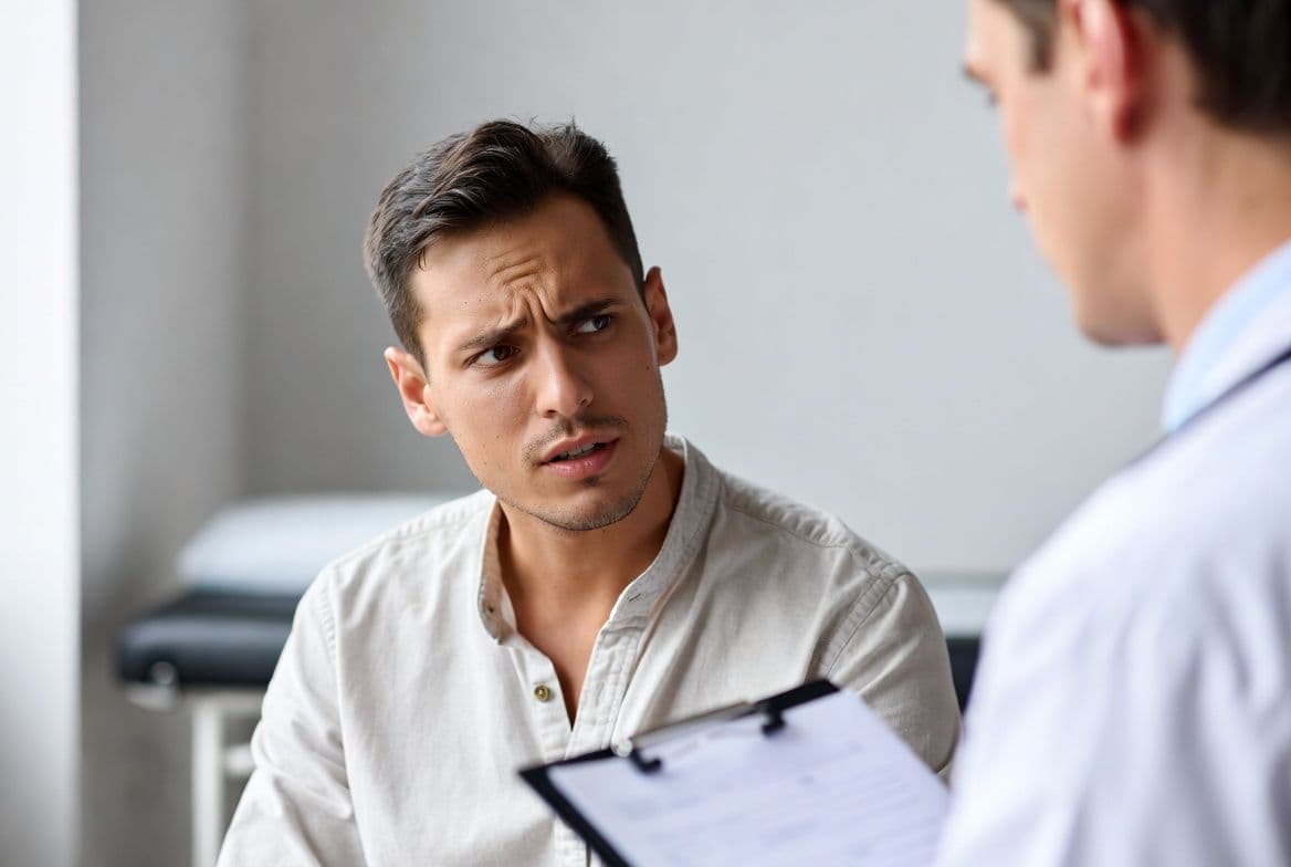 Homme consultation avec un médecin Homme consultation avec un médecin