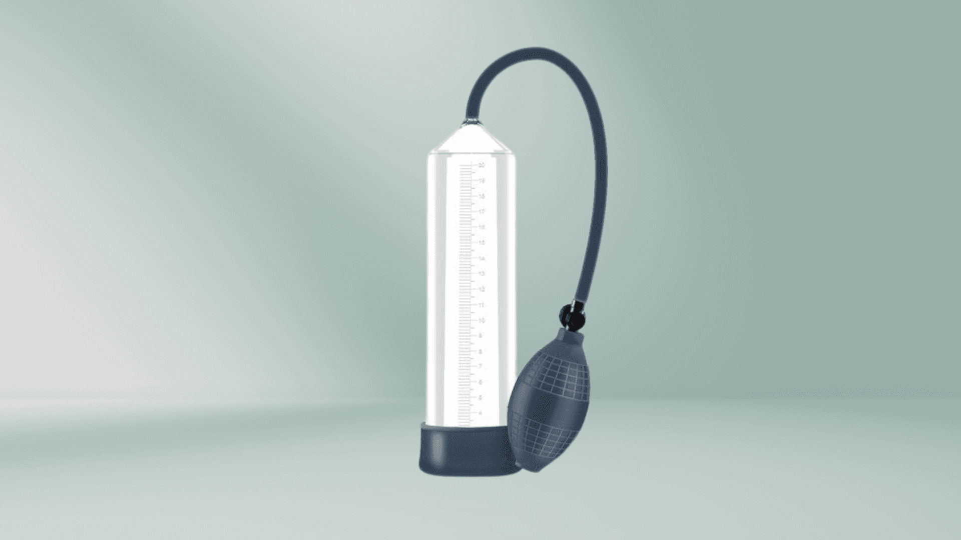 Homme tenant une pompe à pénis médicale avec cylindre transparent et système de pompage manuel pour traiter les troubles érectiles Homme tenant une pompe à pénis médicale avec cylindre transparent et système de pompage manuel pour traiter les troubles érectiles