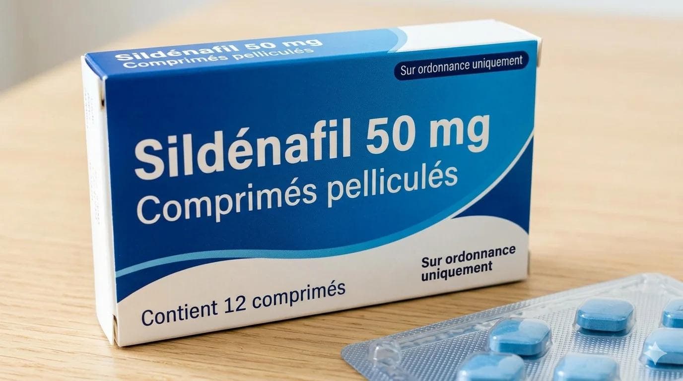 Boite de comprimés de sildénafil 50mg Boite de comprimés de sildénafil 50mg